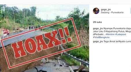 Kabar Hoax Ada Longsor di Jalan Gunung Kepahiang Menyebar di Medsos
