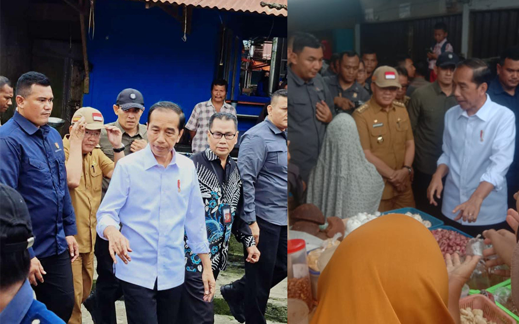 presiden Jokowi blusukan di pasar pagi kepahiang