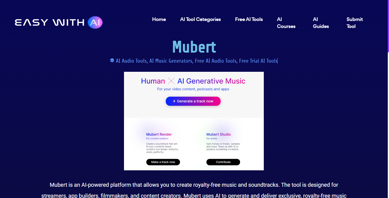Mubert Easy With AI
