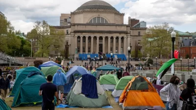 unjuk rasa di universitas columbia new york