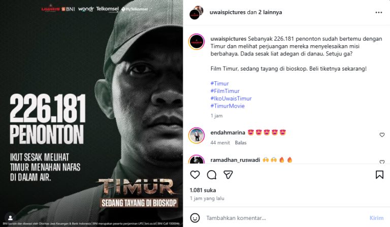Film Timur Tembus 226 Ribu Penonton Lebih, Iko Sebut Akan Donasikan untuk Korban Bencana Sumatra